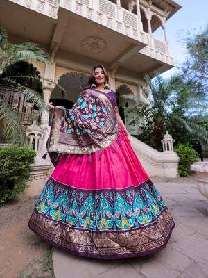 Women's Wear Dola Silk & Printed with foil work Lehenga Choli 3