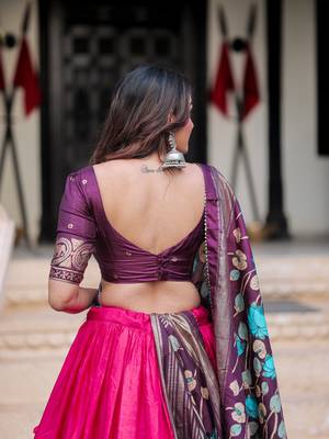 Women's Wear Dola Silk & Printed with foil work Lehenga Choli 5