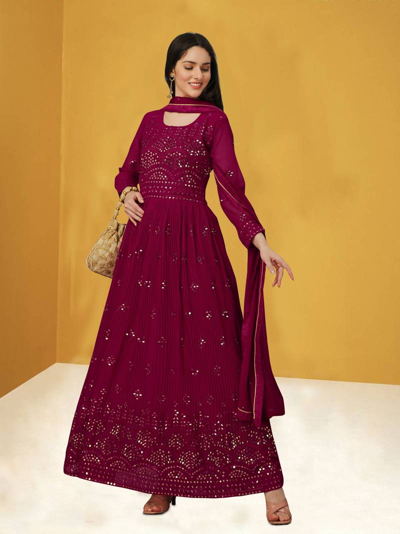 Georgette Kurta Pant Set main image 1