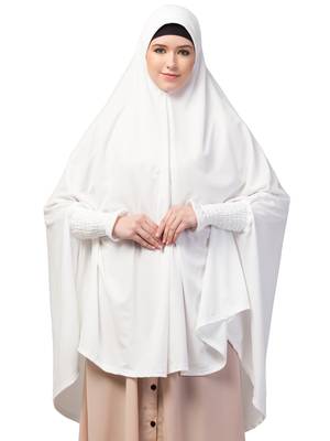white polyester plain hijab 1