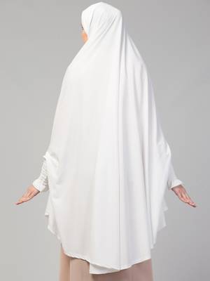 white polyester plain hijab 2