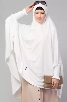white polyester plain hijab
