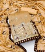 Light-mustard embroidered cotton salwar