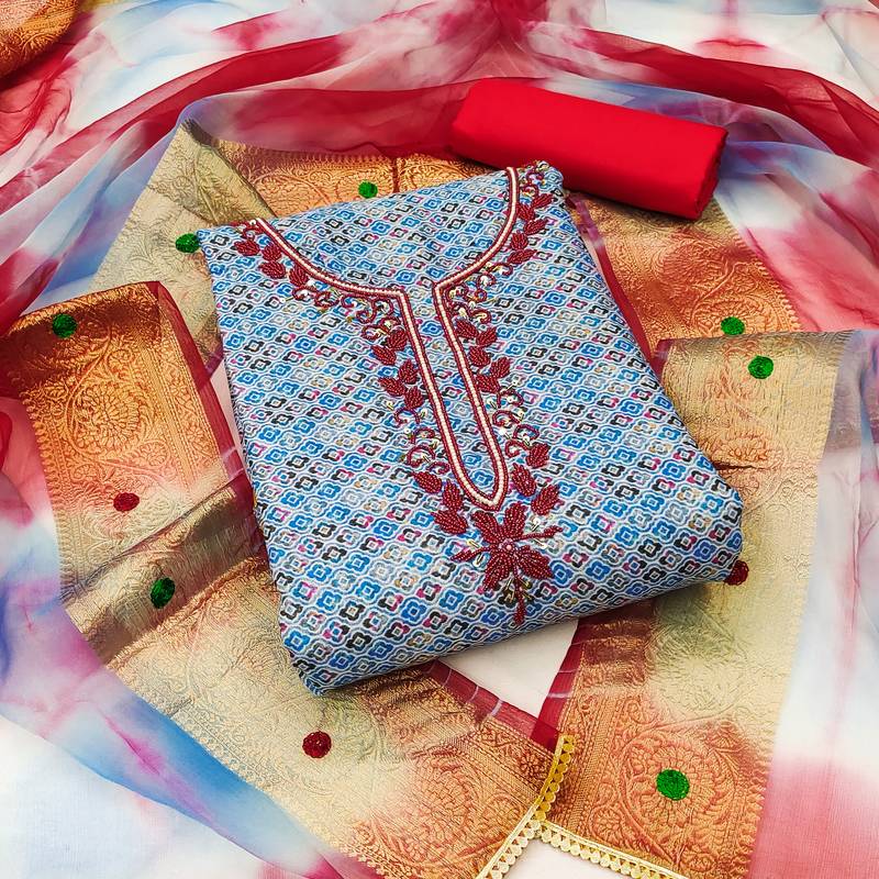 Multicolor fancy cotton salwar