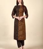 Black Colour Office Looks Woven Readymade Top Bottom Set