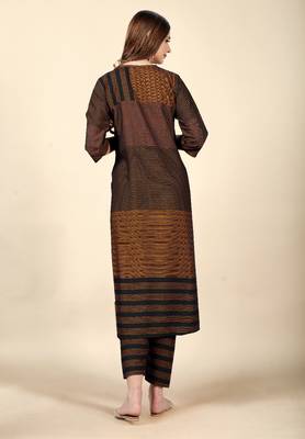 Black Colour Office Looks Woven Readymade Top Bottom Set 2