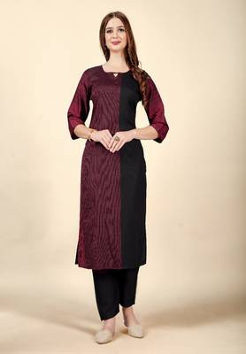 Pink Colour Office Looks Woven Readymade Top Bottom Set 1