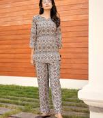 Brown Colour Stylish Casual Top Bottom Set For Girlish Looks