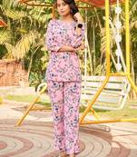 Pink Colour Stylish Casual Top Bottom Set For Girlish Looks