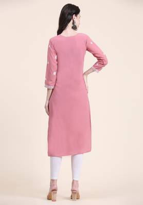 Smart Georgette Pink Colour Embroidered Party Kurti 2