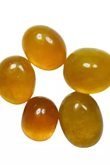 Natural Yellow Sapphire at Wholesale Rate 7.25 Ratti 6.89 Carat Cabochon Oval Shape पुखराज Loose Gemstone Ratan 1 Pcs
