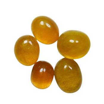 Natural Yellow Sapphire at Wholesale Rate 8.25 Ratti 7.5 Carat Cabochon Oval Shape पुखराज Loose Gemstone Ratan 1 Pcs 2
