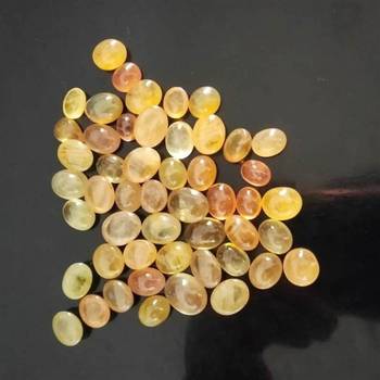 Natural Yellow Sapphire at Wholesale Rate 9.25 Ratti 8.36 Carat Cabochon Oval Shape पुखराज Loose Gemstone Ratan 1 Pcs 3