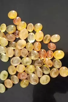 Natural Yellow Sapphire at Wholesale Rate 11.25 Ratti 10.12 Carat Cabochon Oval Shape पुखराज Loose Gemstone Ratan 1 Pcs