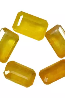 Natural Yellow Sapphire at Wholesale Rate 8.25 Ratti 7.5 Carat Rectangle Shape पुखराज Loose Gemstone Rashi Ratan 1 Pcs