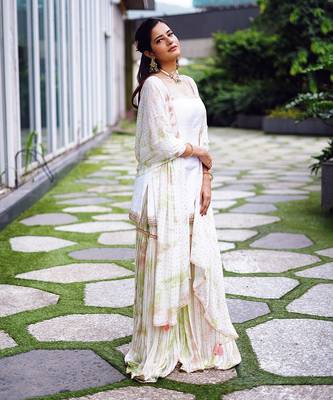 White Tie-Dye Sharara Set 2