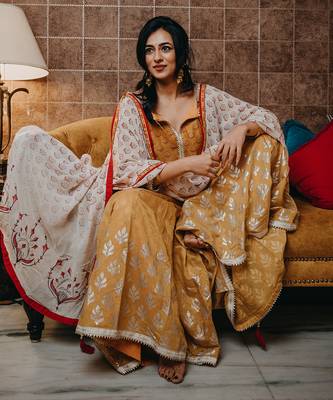 Mustard Printed Sharara Set 4