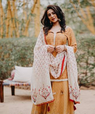 Mustard Printed Sharara Set 6