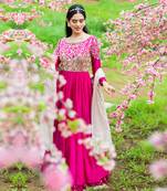 Rani Pink Anarakali Set