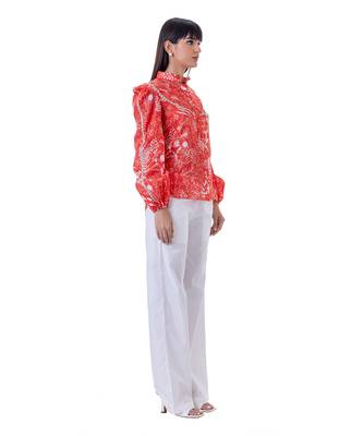 Red Linen Marie Top 3