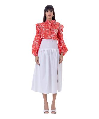 Red Linen Marie Top 5
