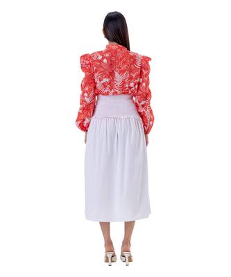 Red Linen Marie Top 6