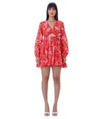 Red Linen Snow Dress