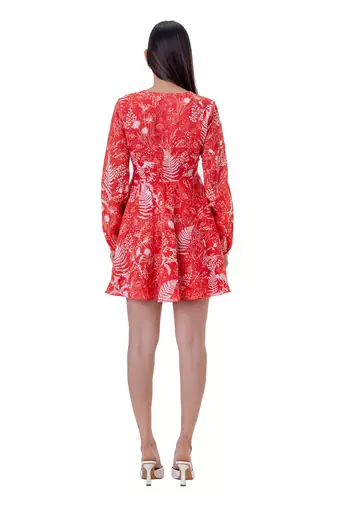 Red Linen Snow Dress
