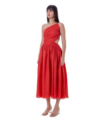 Red Cotton Clara Dress 2