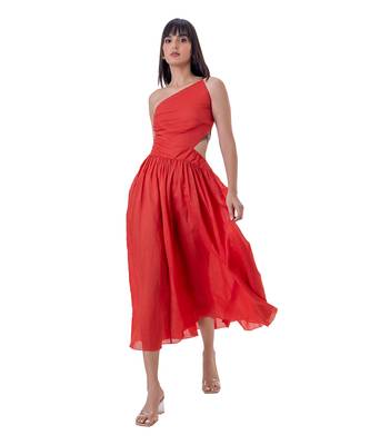 Red Cotton Clara Dress 3