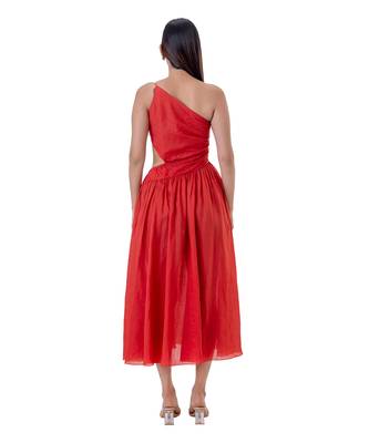 Red Cotton Clara Dress 5