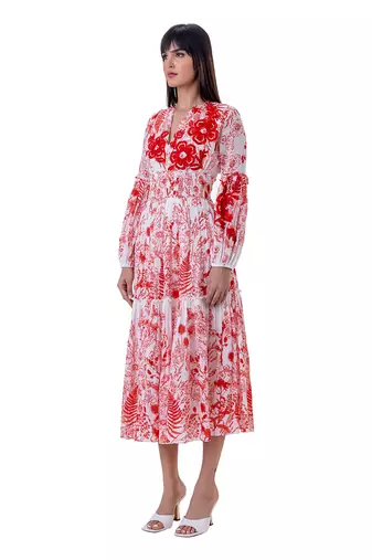 Red Linen Fia Dress