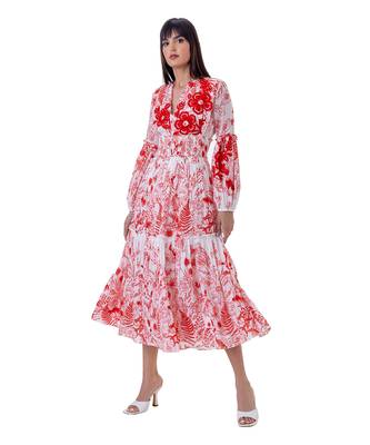 Red Linen Fia Dress 3