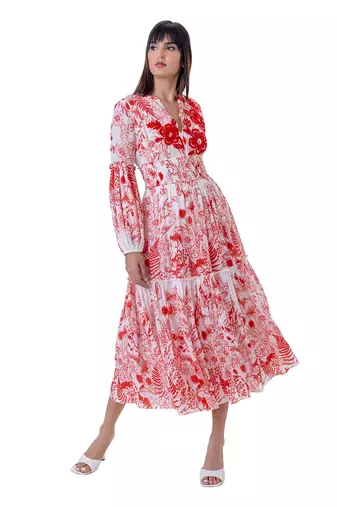 Red Linen Fia Dress
