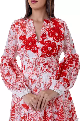 Red Linen Fia Dress