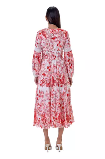 Red Linen Fia Dress