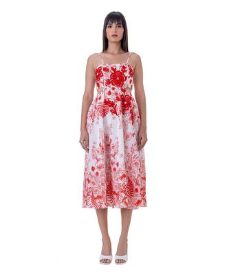 Red Linen Nadia Dress 1