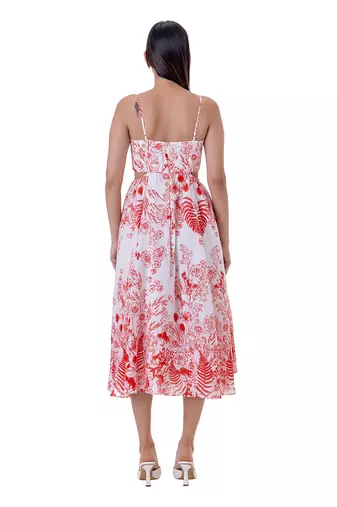 Red Linen Nadia Dress