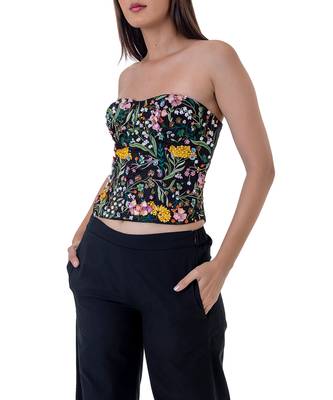 Black Cotton Ryli Bustier 5