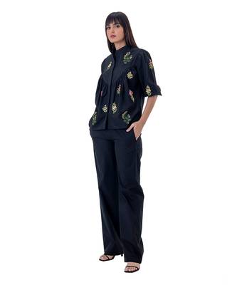 Black Cotton Rose Top 4