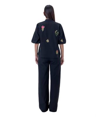 Black Cotton Rose Top 5