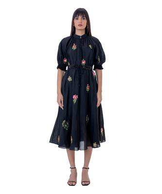 Black Linen Eirlys Dress 1