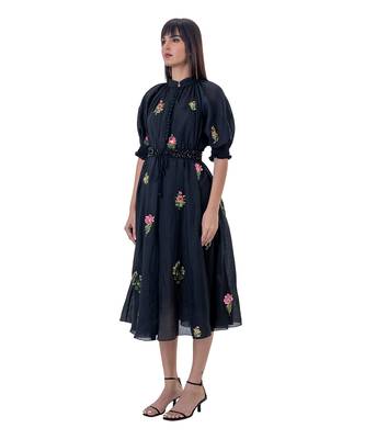 Black Linen Eirlys Dress 2
