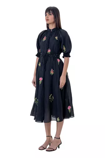 Black Linen Eirlys Dress