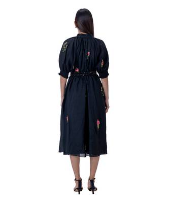 Black Linen Eirlys Dress 4