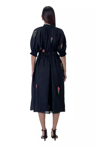 Black Linen Eirlys Dress