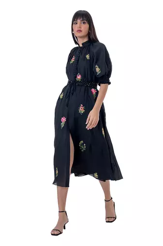 Black Linen Eirlys Dress