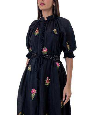 Black Linen Eirlys Dress 6