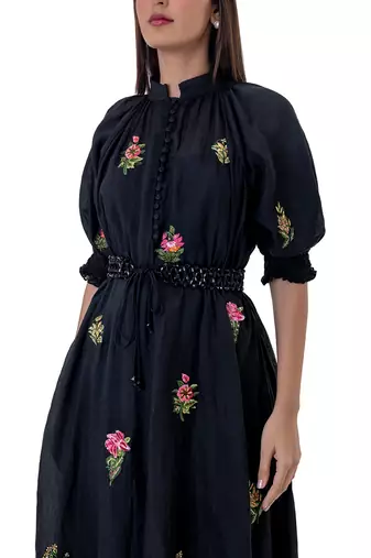 Black Linen Eirlys Dress