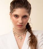 Pearl Necklace With Kundan Polki